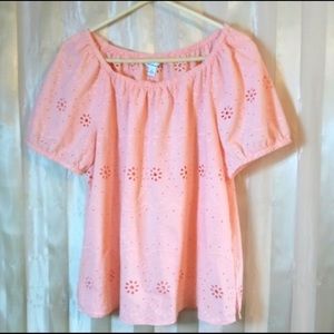 Peach Boho Peasant Blouse